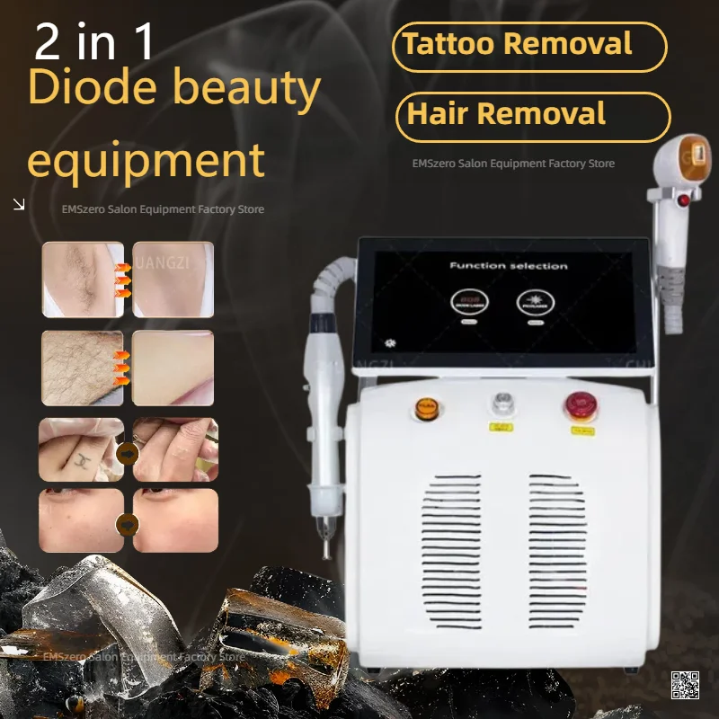

3000W High Power 808nm Diode Laser Hair Removal and Tattoo Removal Machine, Triple Wavelength Painless Hair Removal Tattoo Remov