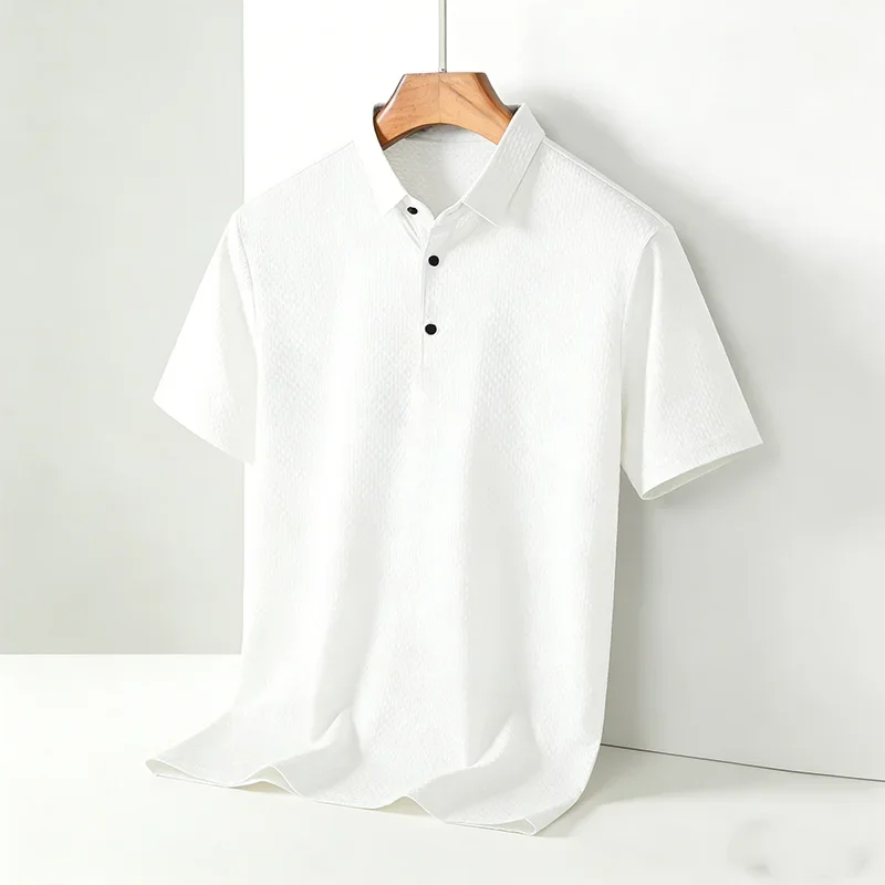 2026 Neuerscheinung Herren Poloshirt Atmungsaktiv Waffelstruktur Kurzarm Bürokleidung