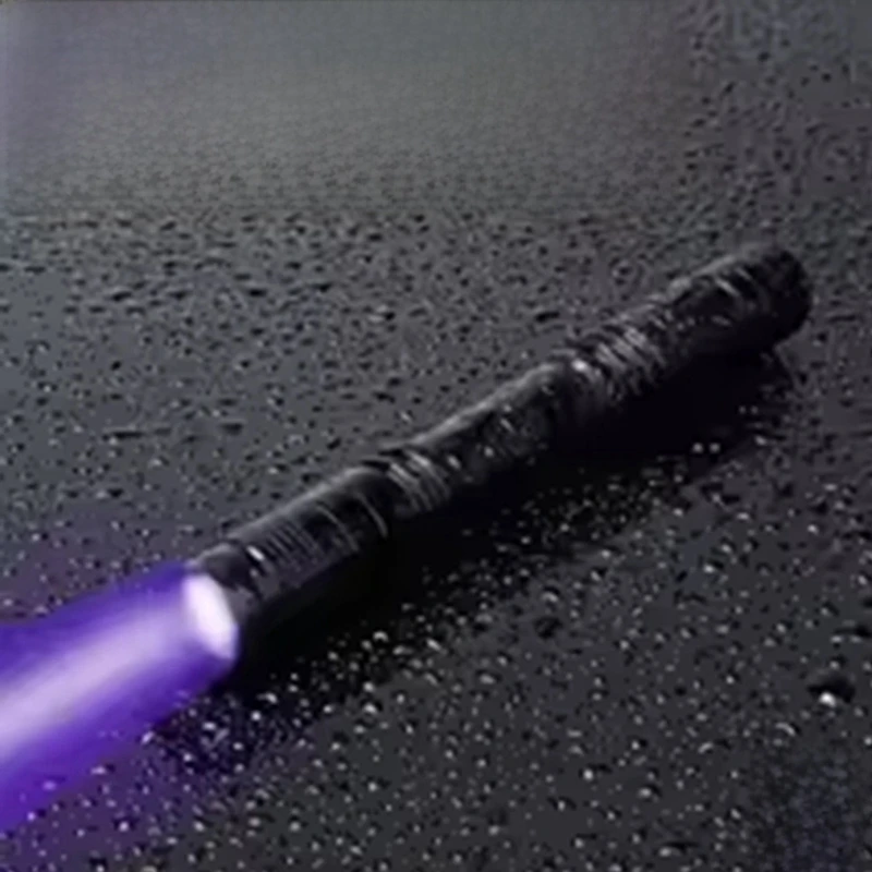 Purple Light Mini Flashlight Gift Light Aluminum Alloy Flashlight Portable Strong Light Dry Battery Pen Clip Light