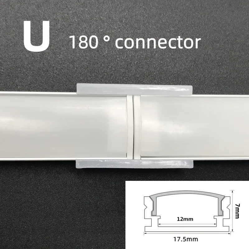 Connettore profilo in alluminio ad angolo LED Collegamento profilo V/U da 90/180 gradi per sistemi di illuminazione