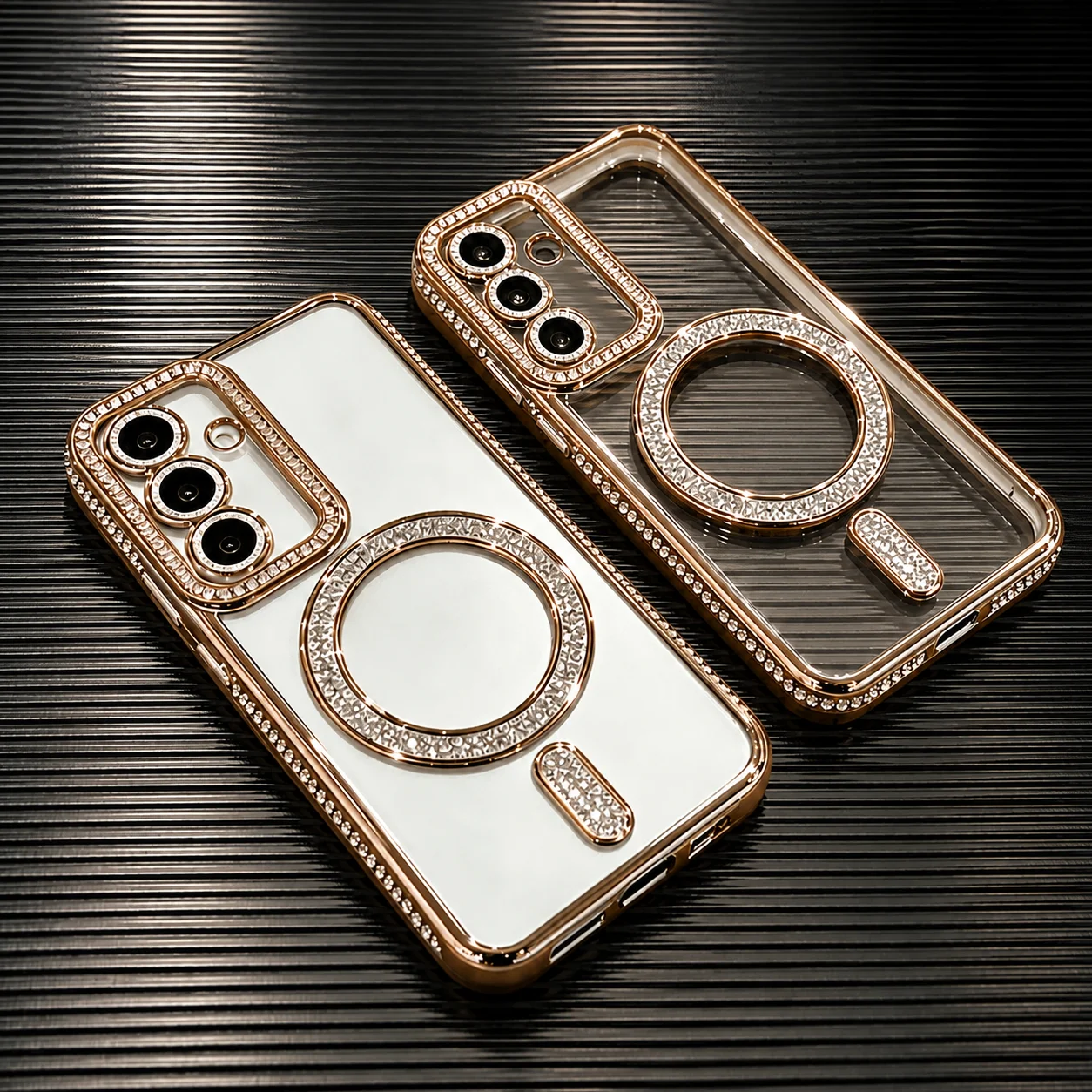 For Magsafe Plating Diamonds Case for Samsung Galaxy A57 A55 A54 A37 A36 A35 A34 A26 A25 A17 A16 A15 A14 A07 Lens Protect Cover