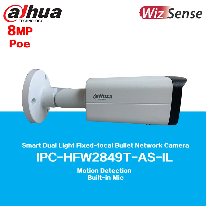 

Сетевая камера Dahua IPC-HFW2849T-AS-IL 8MP, встроенный микрофон