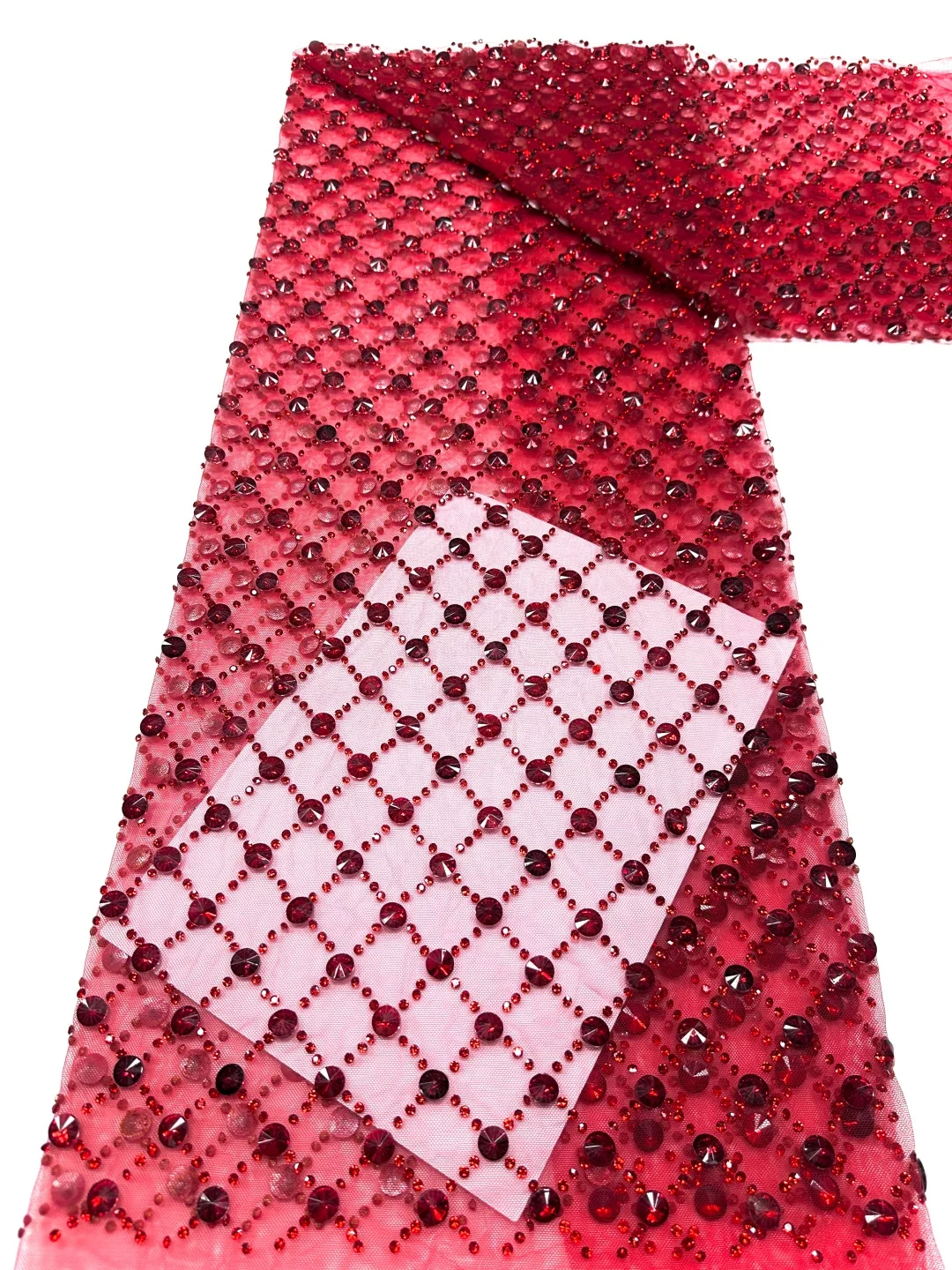 2026 Luxury Heavy Lace Fabric 5 Yards Dubai StonesTulle Lace Fabric Embroidered African Nigerian Fabric For Sewing