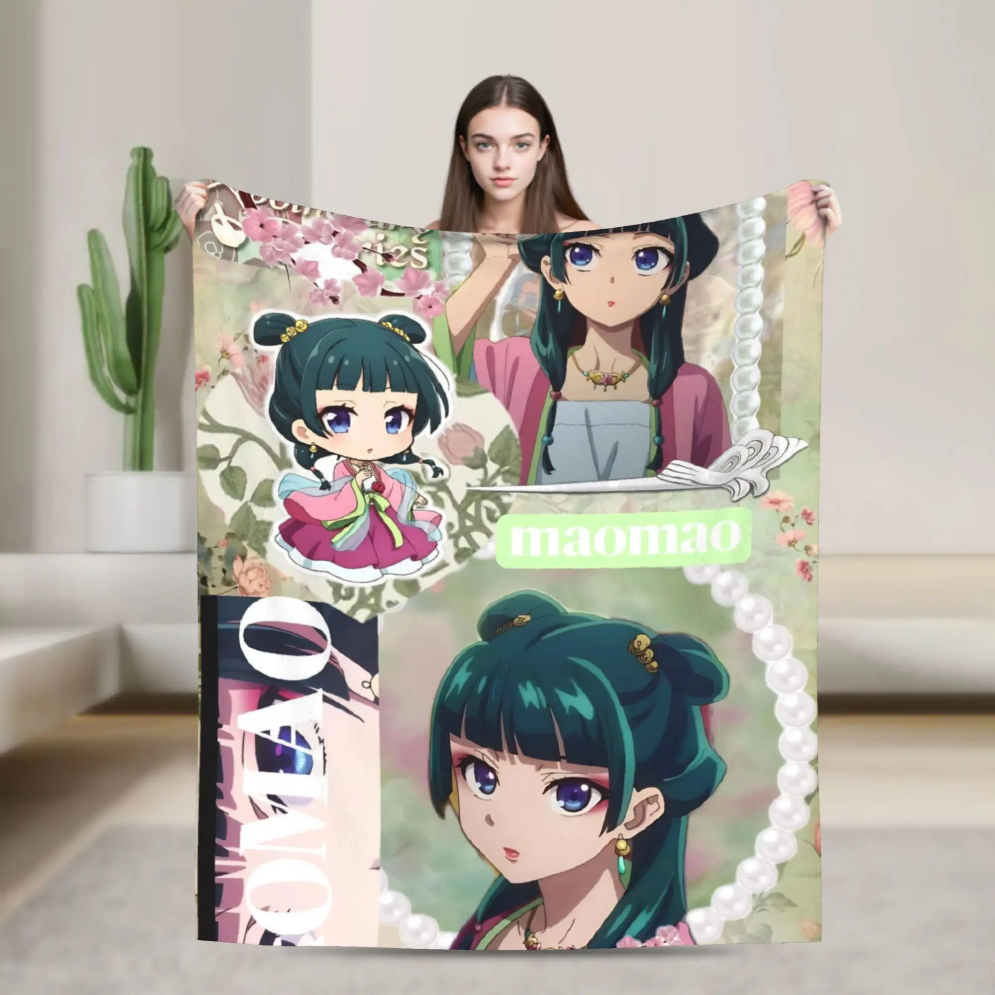 Super Soft The Apothecary D-Diaries Maomao  Throw Blanket Premium Flannel Fleece Lightweight  Bed Blanket Warm Plush Blankets