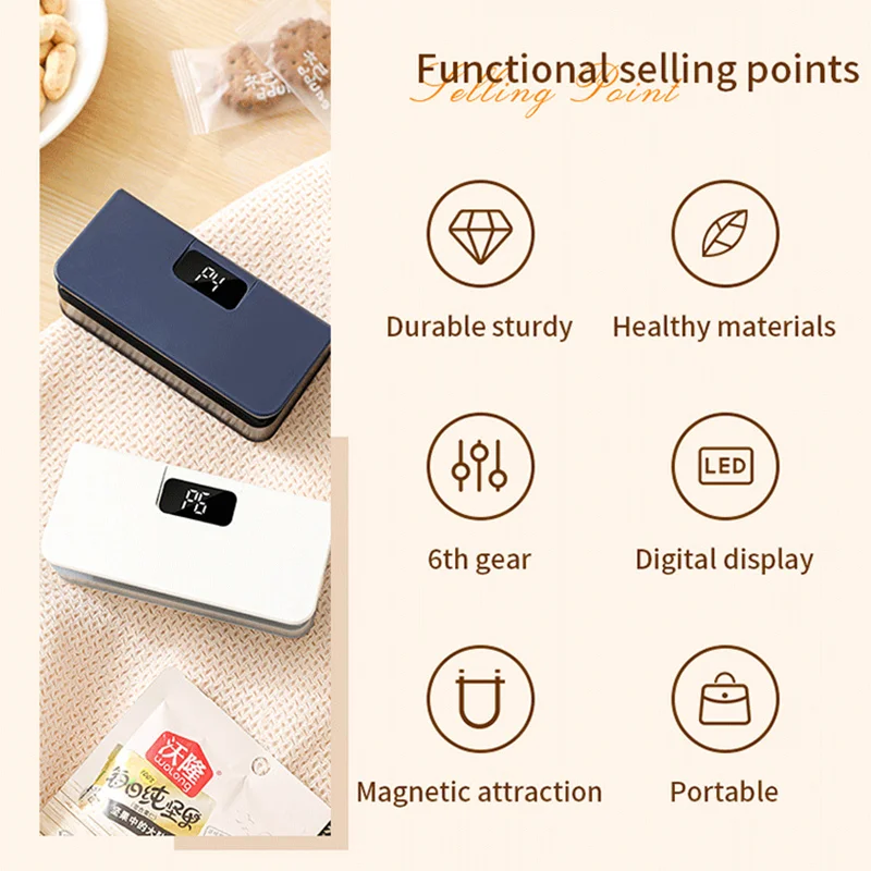 ميديا فراغ السدادة USB قابلة للشحن الحرارة السدادة حقيبة التخزين حزمة بلاستيكية جهاز غلق أكياس الطعام كليب حقيبة يده الغذاء سدادة حرارية جديد