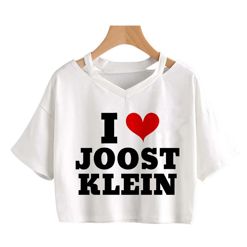 Hot Women Funny Mange Cropped Tee Shirt I Love Joost Klein Crop Tops Europapa Harajuku Y2k Tshirt Fashion Summer T-shirt Female