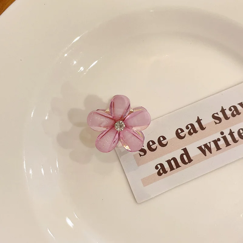 10 قطعة مشبك شعر على شكل زهرة كريستال مشبك شعر من سبائك حجر الراين مناسب لملحقات تصفيفة الشعر بمشبك جانبي للصيف الحلو للفتيات