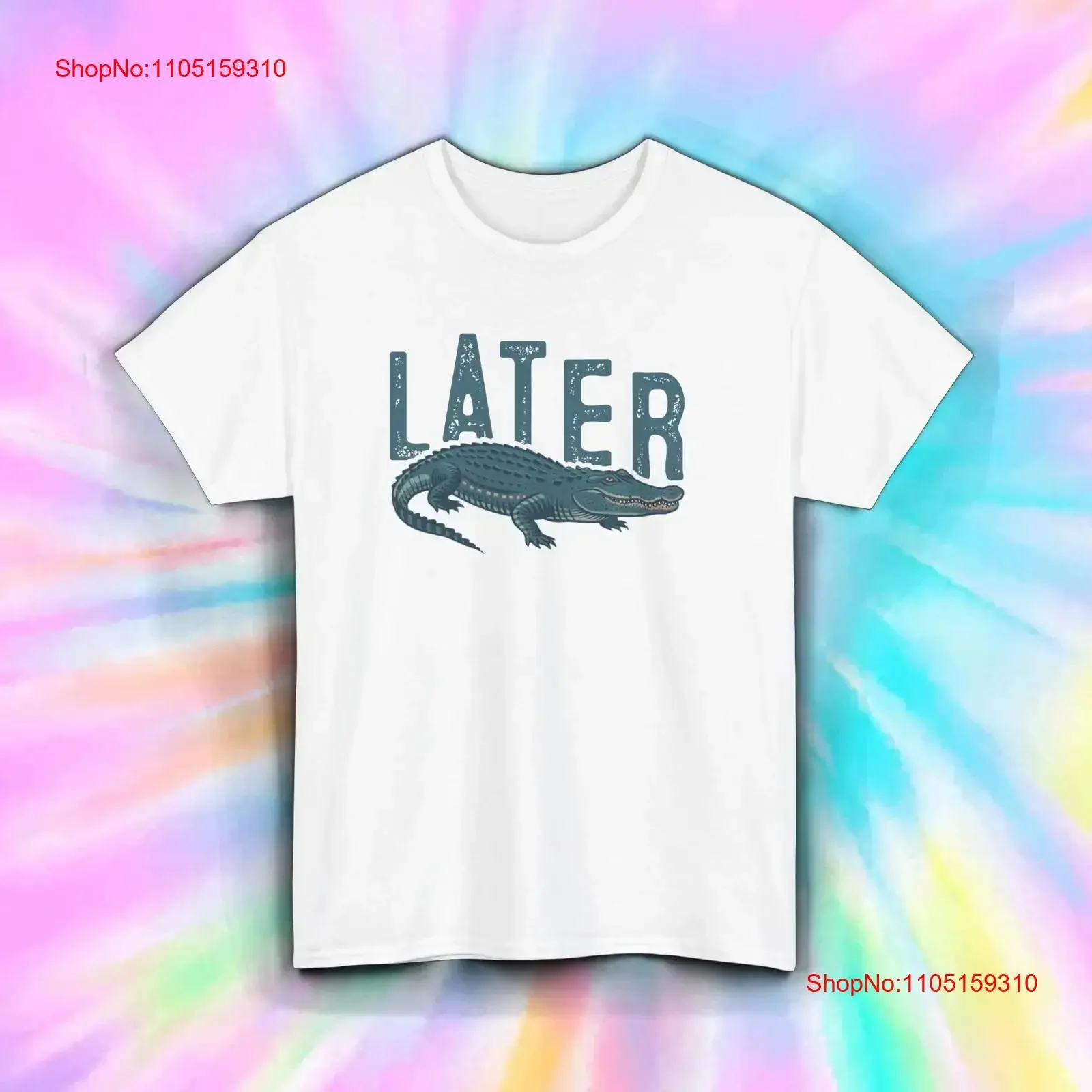 

Later Alligator Funny T Shirt Retro Humor Saying S 5XL vintage Washed Casual Versatile Stylish Slightly Breathable Comfortable