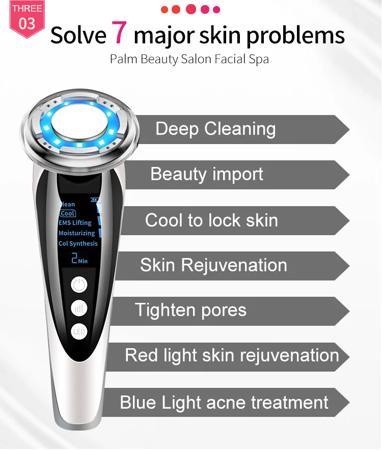 Factory 5 In 1 Ems Micro Current Facial Clean Device Face & Neck Lifting Massager Machine Home Use Beauty Equipment For Home