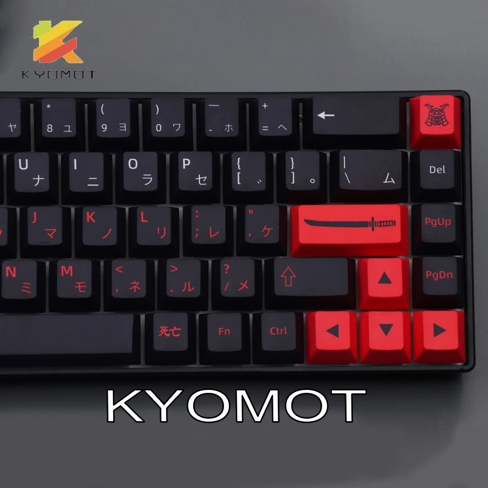 Imagem -02 - Kyomot Perfil Cereja Bushido Ninja Keycaps Pbt Dye-sub Japonês 139 Teclas para Faça Você Mesmo Layout Teclado Mecânico Personalizar Tampa Chave