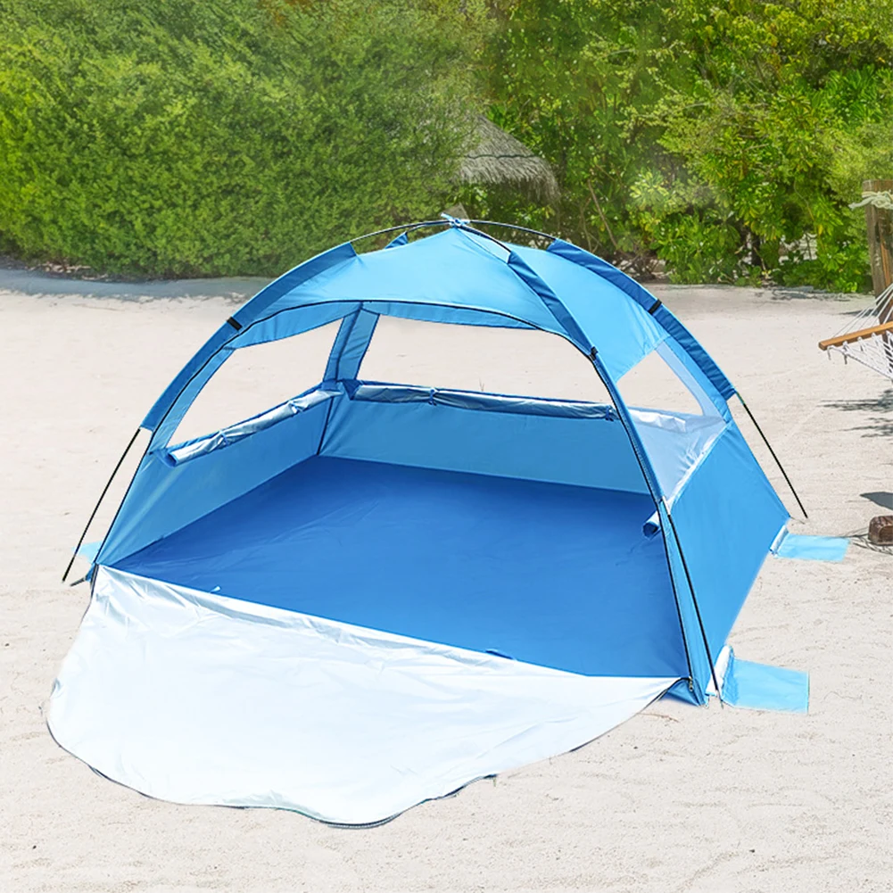 Beach Tent Portable Beach Shade Canopy Folding Sun Shade Shelter for 2-3 Person UPF 50+ Protection Easy Setup and Carry for Camp