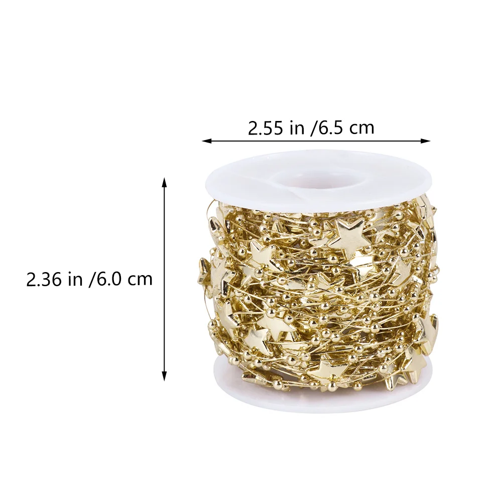 

2 Rolls Five Bead Chain Xmas Tree Hanging Decoration Diy Beads String Plastic Garland Party Wedding Decor Bead Chain