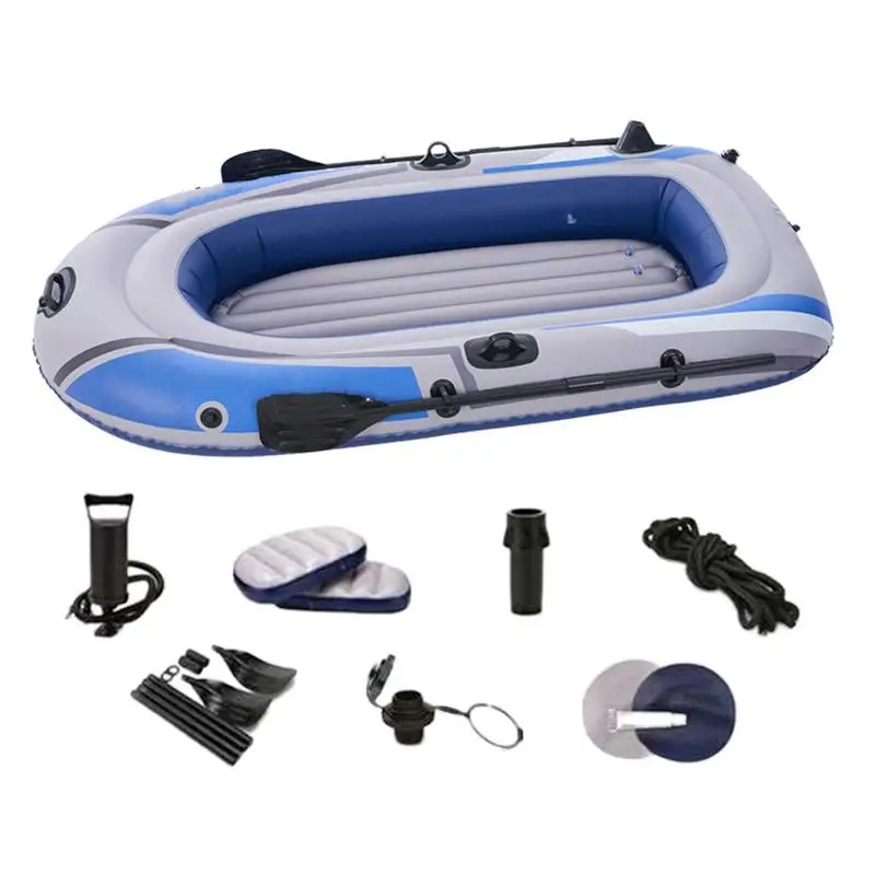 

Inflatable Raft Air Boat With Oar Locks And Manual Air Pump Anti-Leakage Angler Kayak With 4 Air Chambers Fishing Raft For Water