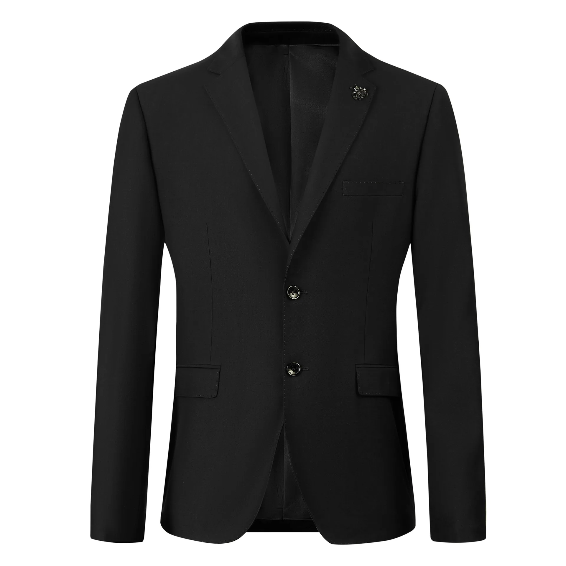 Autumn and winter new product single suit men's jacket slim fit high fixed black light luxury high-end European goods business