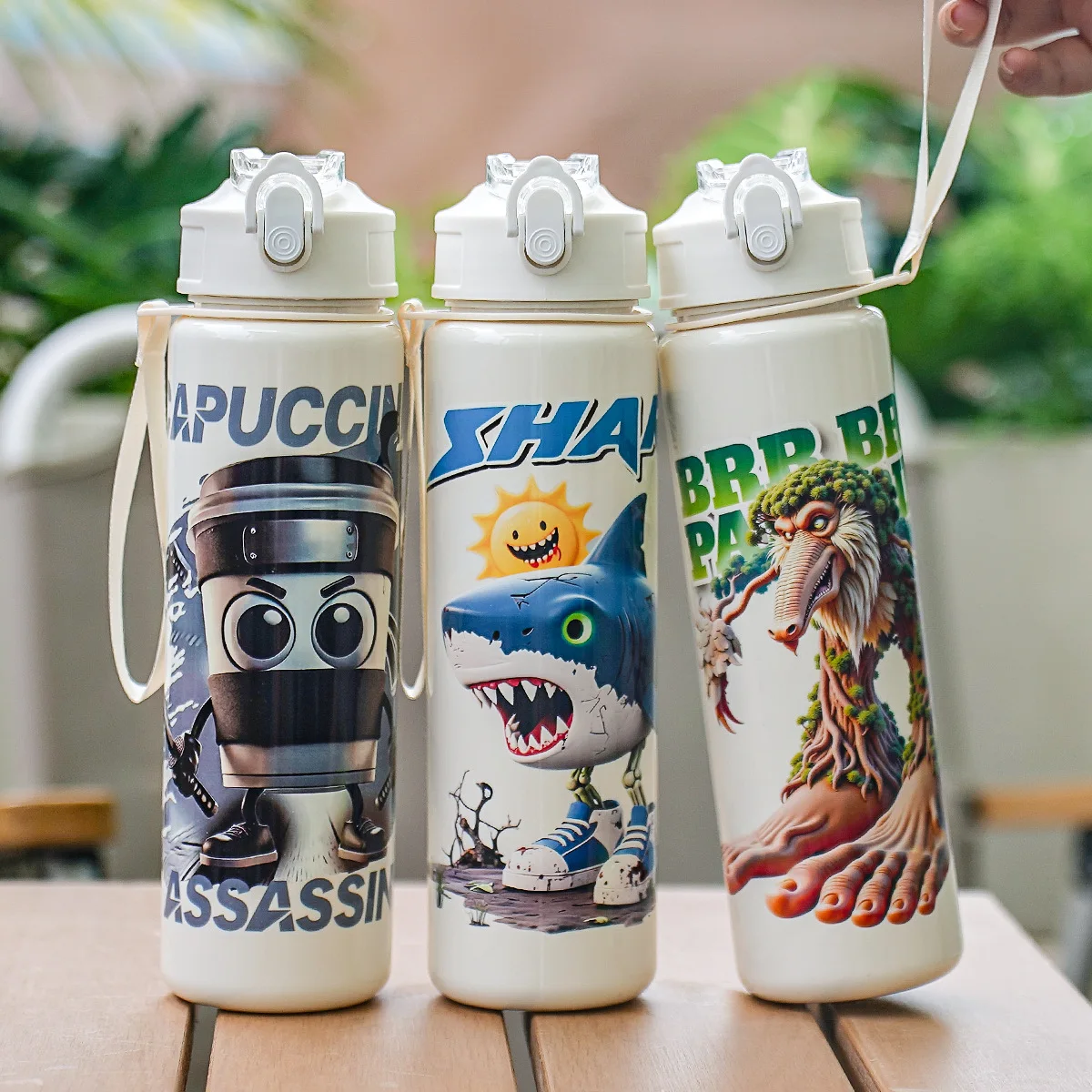Botol Air Italia 750ml dengan Sedotan Tung Tung Sahur Tralalero Tralala Botol Air Anak Laki-laki Musim Gugur Musim Dingin