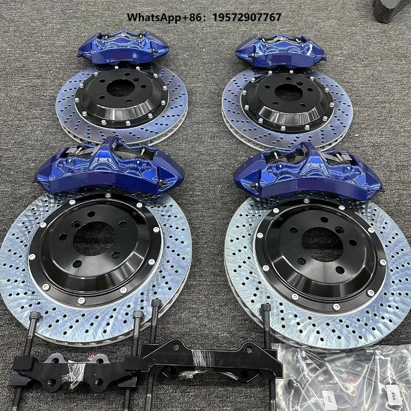 Car Upgrade Blue 6 Piston 380mm & 4 Pot 355mm Brake Caliper 2-Piece Rotor Disc Brake Kit for M3 E30 E36 E46 E90 E92 E93 F80