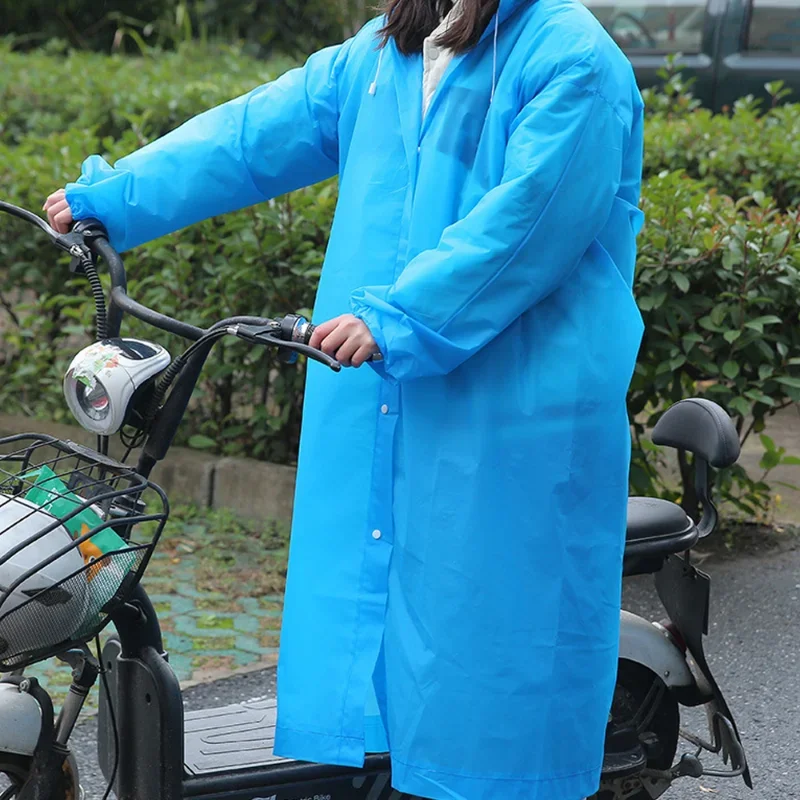 Reusable EVA Rain Coats Portable Rain Poncho Unisex Cuff Sleeves Raincoat Waterproof Outdoor Travel One Camping Gear Accessories