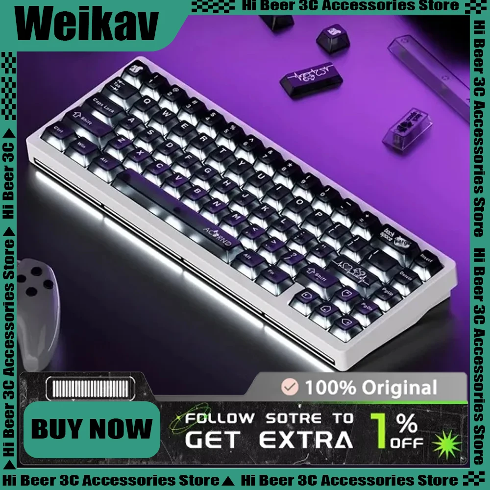 

WEIKAV NUT65 Mechanical Keyboard Aluminum Kit Wireless Custom Tri Mode Hot Swap Rgb Gasket Support QMA VIK Office Gaming Keyoard