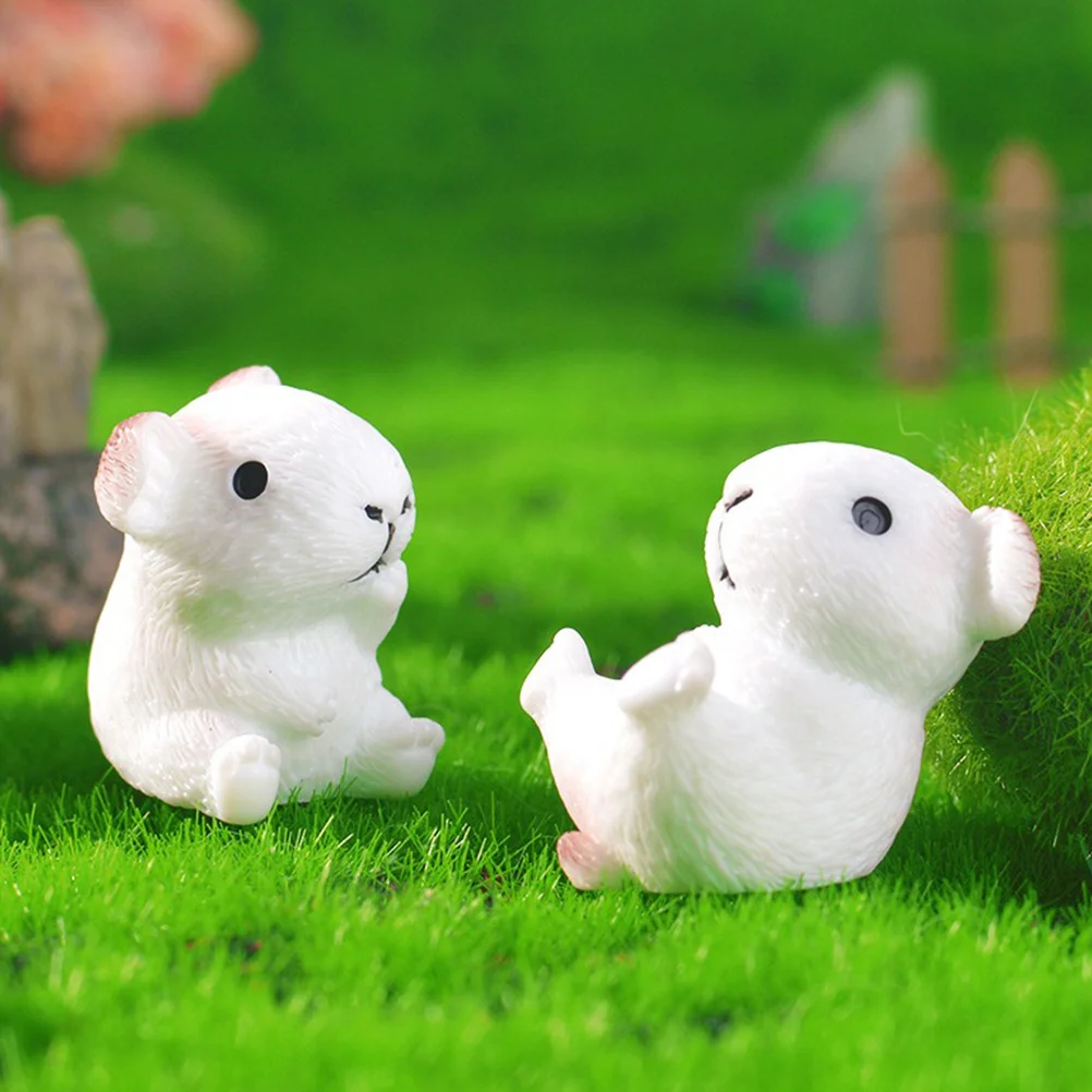 6 قطعة المشهد الصغير خنزير غينيا الراتنج مصغرة الحيوان لحديقة ديكور الزهرية المناظر الطبيعية دمية اكسسوارات محاكاة #1