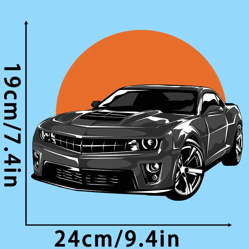 8 types Cool Street Personality Fashion Truck Car Racing DTF Thermo Sticker Decals Heat Transfer Clothes Clothing Diy Accessory