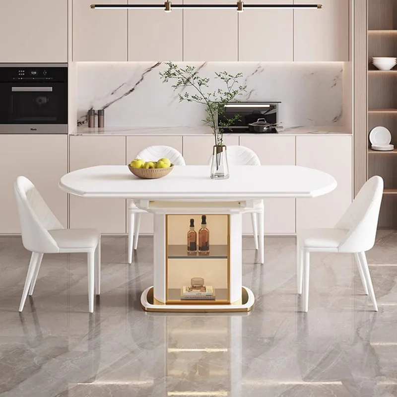 

Набор белых обеденных столов с консолью, уличный выдвижной роскошный обеденный стол для бара, набор для бистро, мебель для кухни