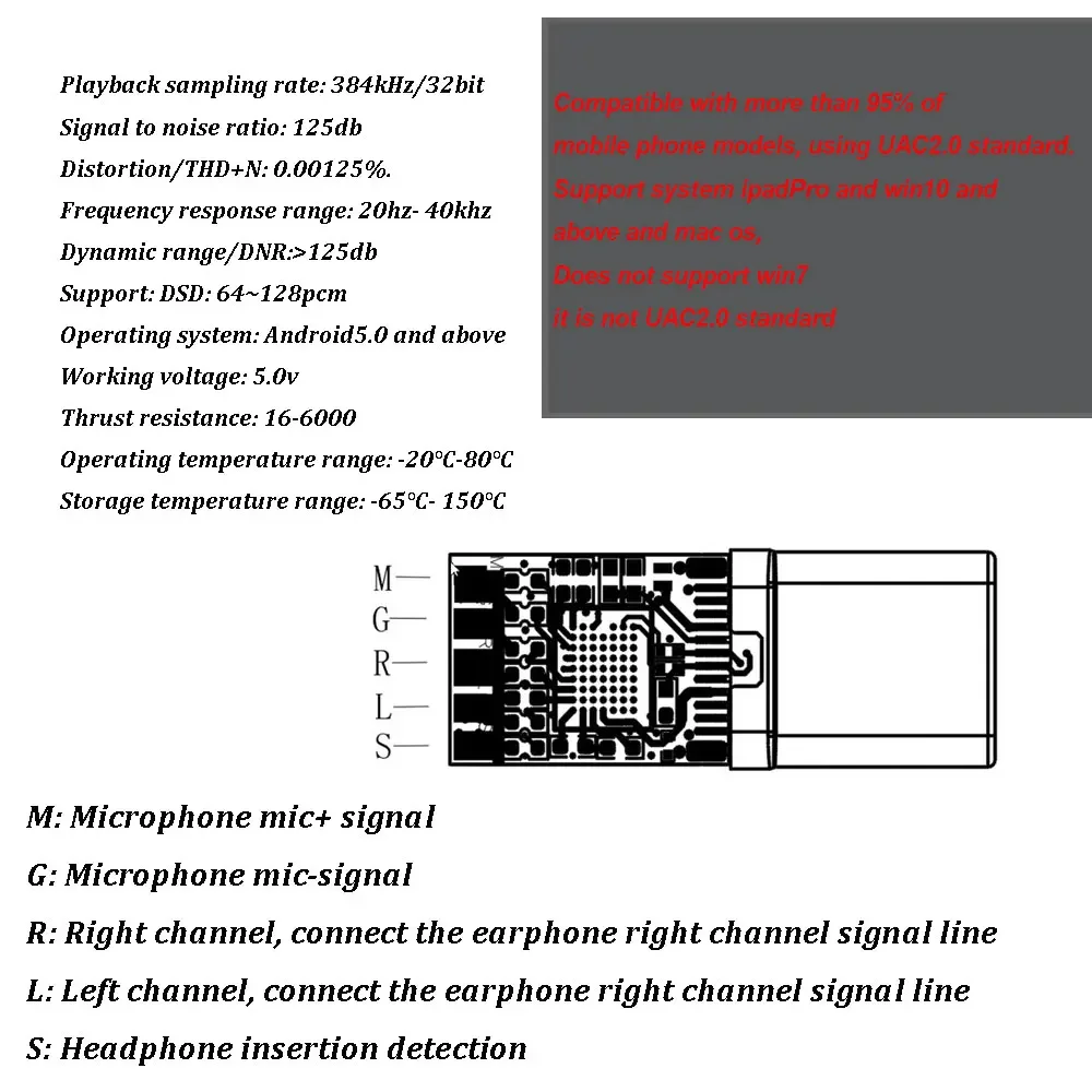 CS46L41 Pure silver DAC HiFi cable Type-C to 3.5mm Digital Amplifier Decoding Audio Adapter For Android Win10 huawei mi Google