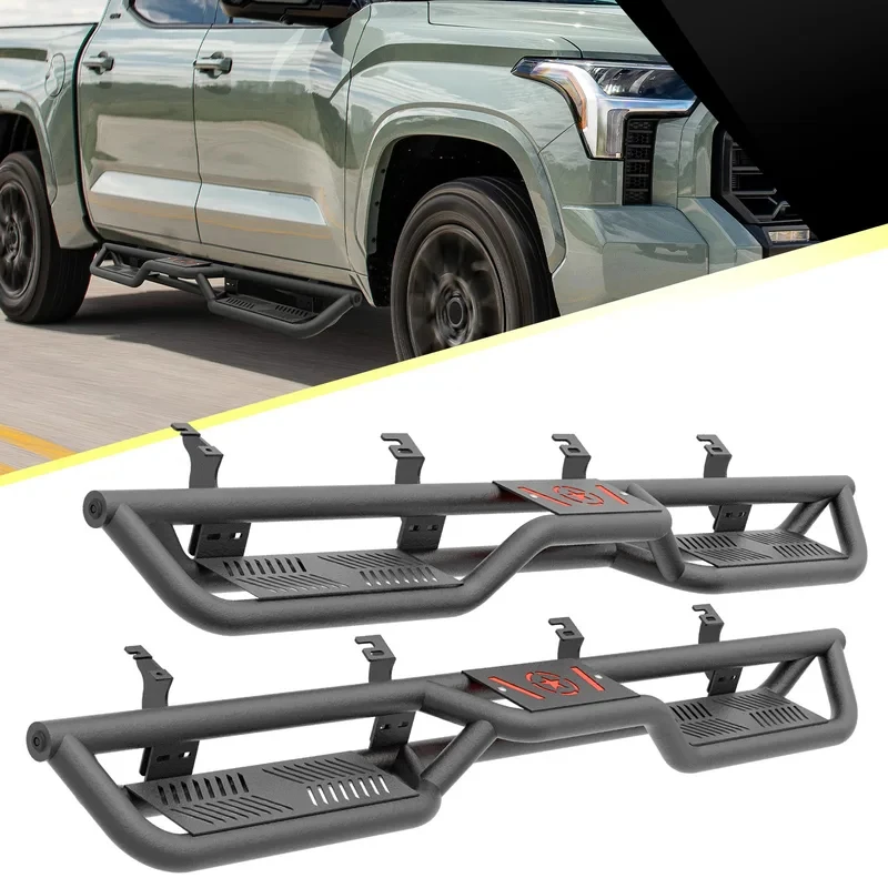 High Quality Running Boards Two Stair Drop Design Style Black for 2022 2023 2024 2025 2026  Tundra Crew Max Cab