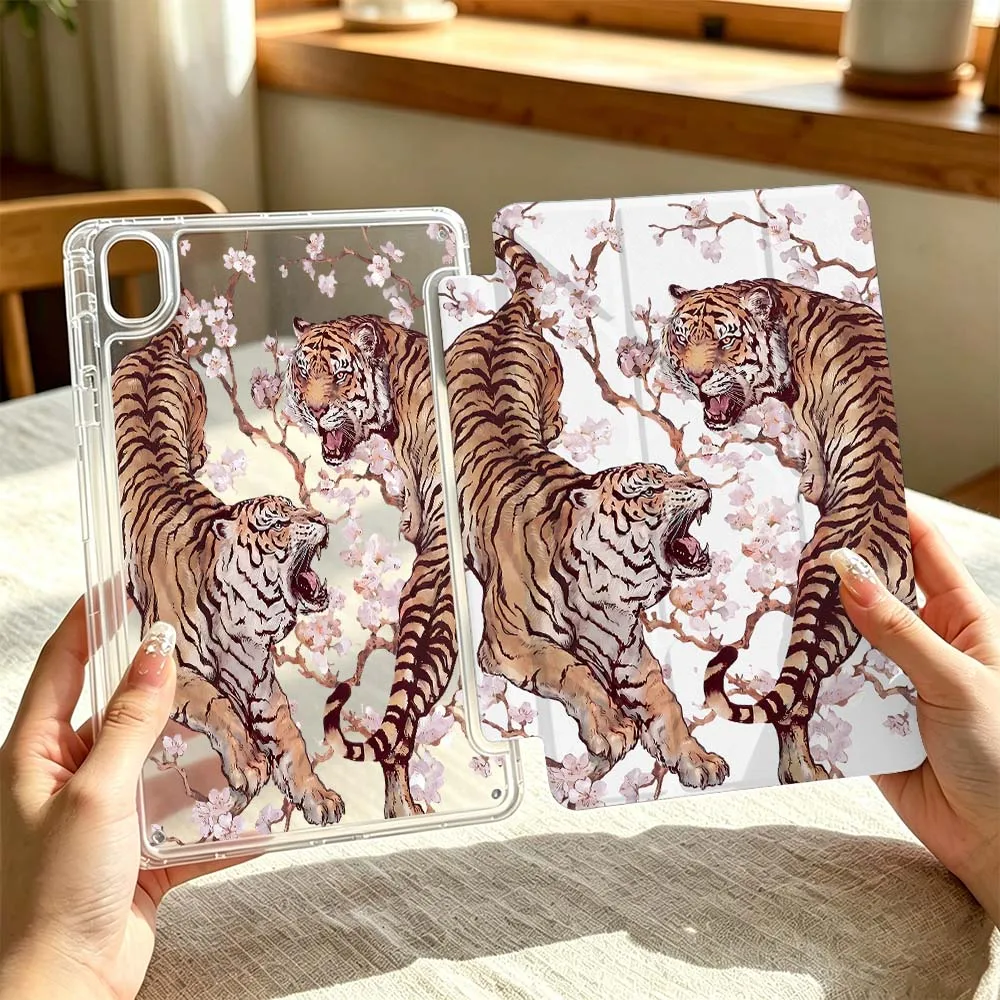 Tiger Cherry Blossom Art For Huawei MatePad Pro SE Honor Pad 9 V9 GT X9 10.8 11 13.2 inch Pro 3Y Tablet Case Cover