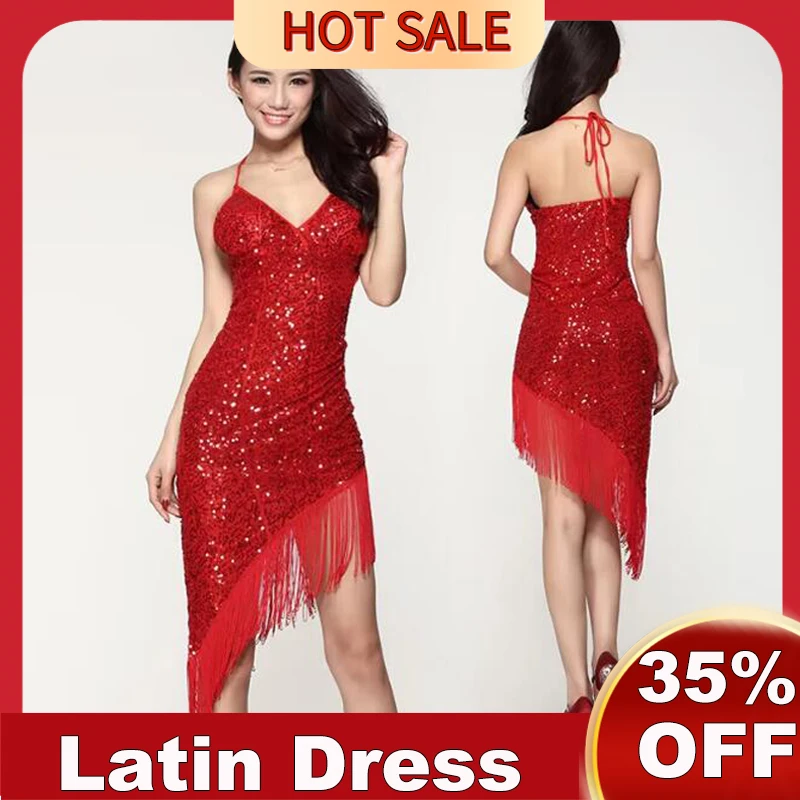 2024 New Latin Dance Competition Dresses V-Neck 1920s Flapper Dress 4colors Salsa Dress Tight Sequins Latin Dance Costume DQ3077