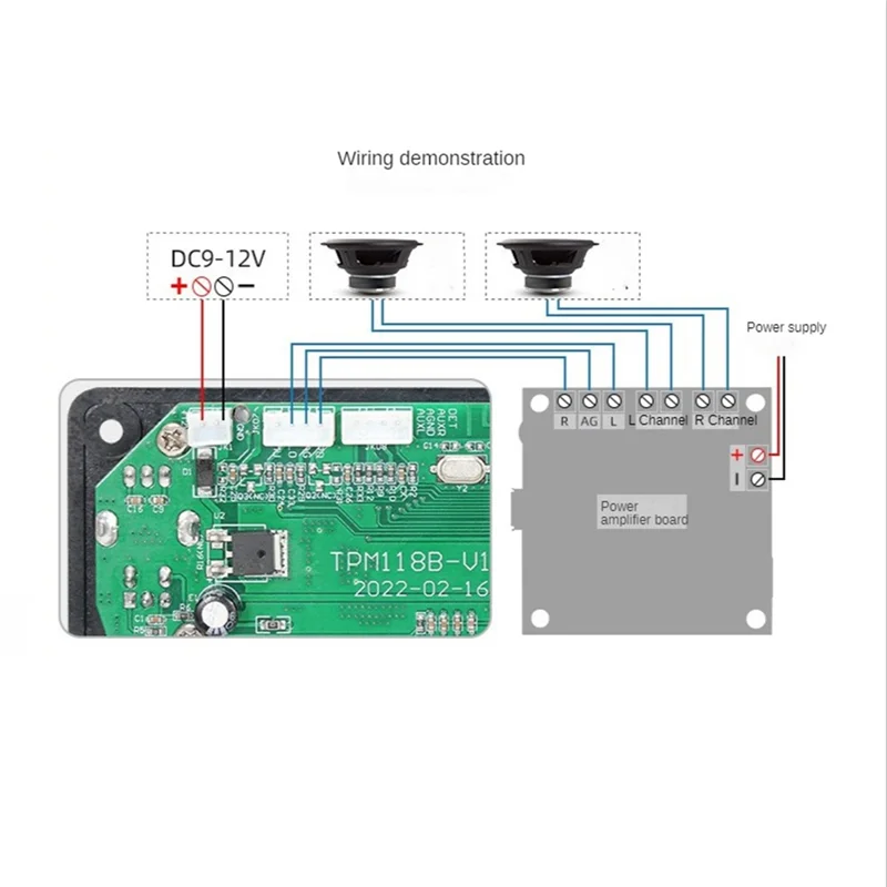 TPM118B Digital Audio Player MP3 Decoder Board High Quality Portable MP3 Player Module with Bluetooth and FM Radio