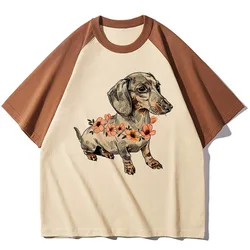 Dachshund tshirt women comfortable blend top girl manga harajuku clothes