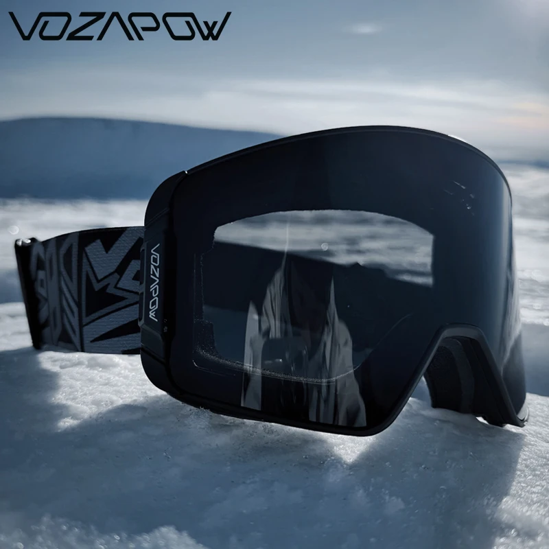 Vozapow Ski Goggles Magnetic Double Layer Anti Fog Professional Skiing Mask Men Women Super View Snowboard UV400 Snow Sunglasses