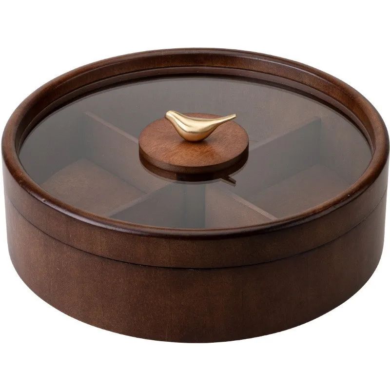 

Living room coffee table household dried fruit storage box, wooden high-end New Year's nut box