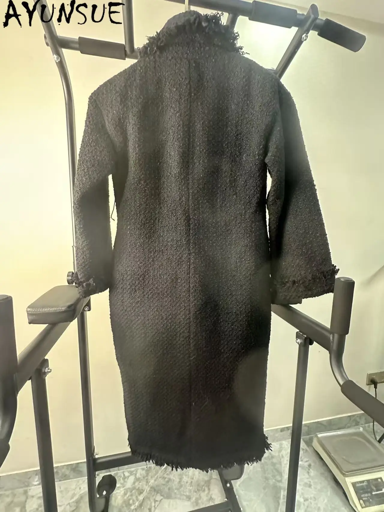 AYUNSUE 30% Wool Jacket Men Warm Winter Clothes Mid-length Mens Coats Unique Coat Promotion Minor Flaws No Refund No Exchange