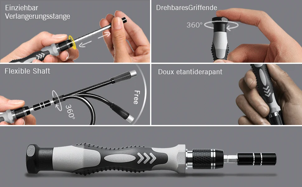 132 in 1 Präzisions-Schraubendreher-Set, Phillips-Torx, magnetischer Schraubendreherkopf mit Aufbewahrungsbox, 152 Bit, kleines Handreparatur-Werkzeug-Set – Detail 6