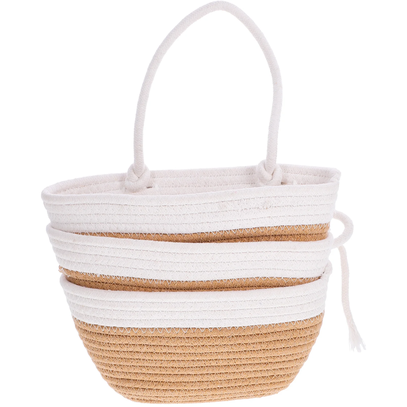

Cotton Rope Wall Hanging Storage Basket Large Woven Organizer Holder Sundries Basket Decorative Storage Plants Holder