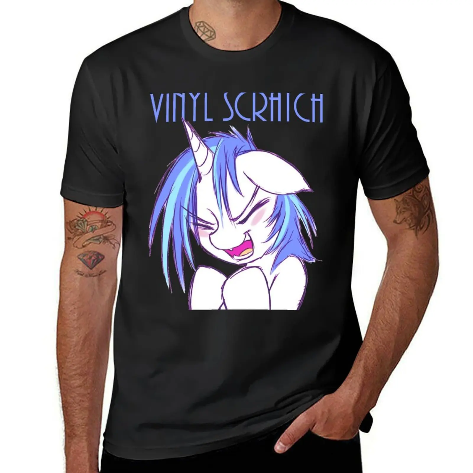 Vinyl Scratch T-Shirt Short sleeve tee hippie clothes big and tall t shirts for men