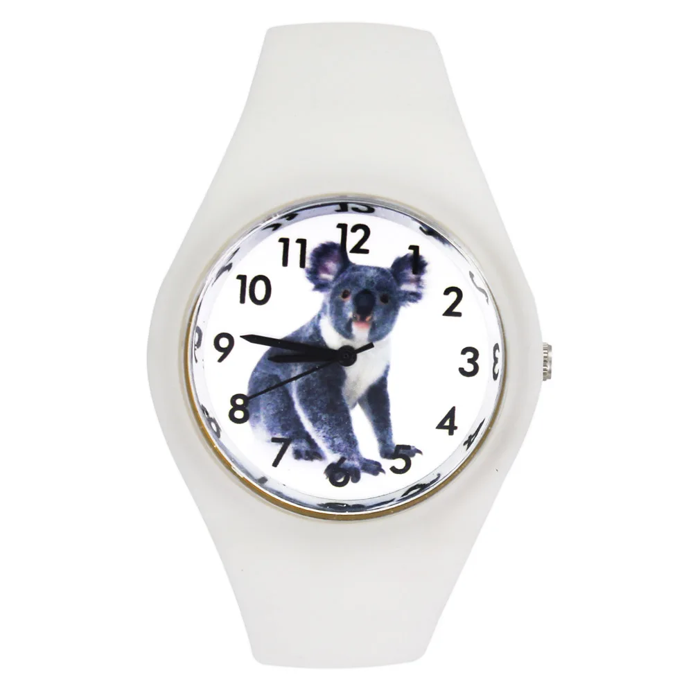 

Koala Bear Australia Animal Pictures Fashion Women Men Sport Silicone Strap Analog Quartz Wrist Watch