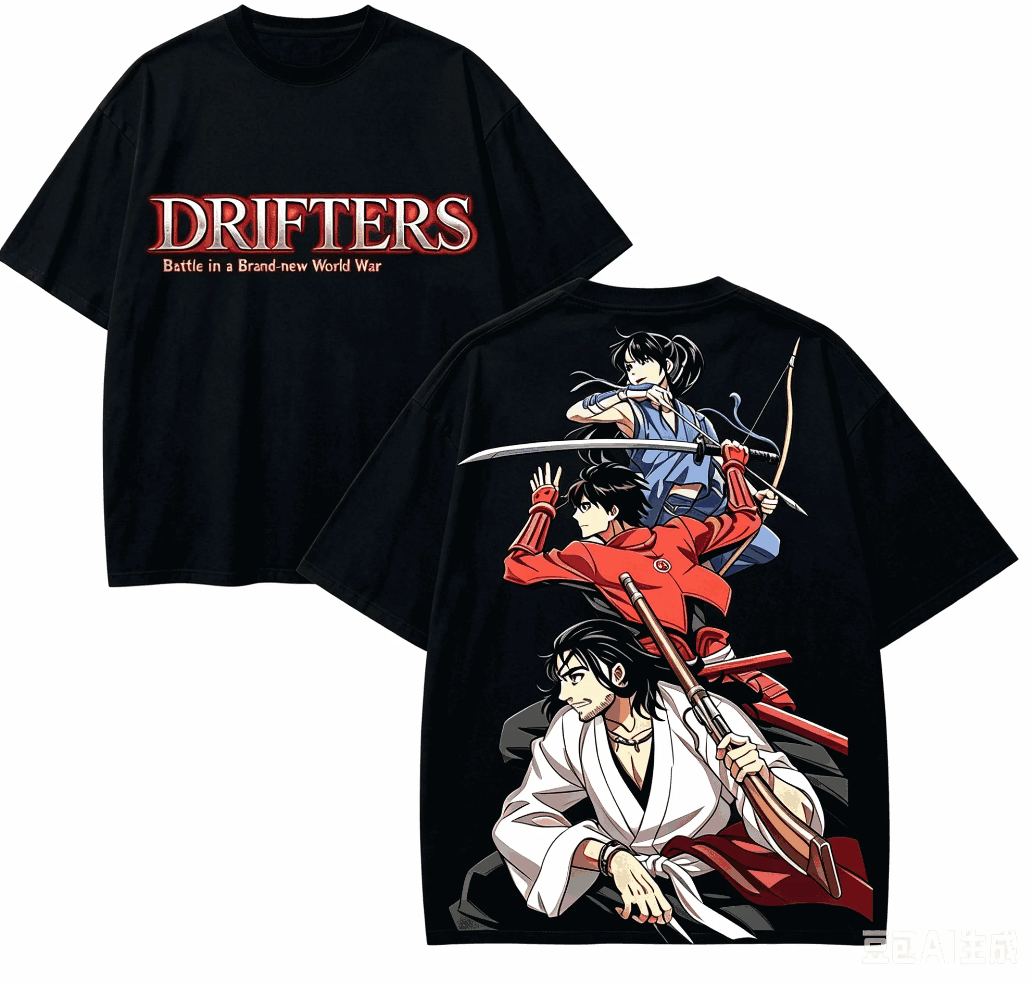 Drifters Anime Lover T-shirt Harajuku Cotton New Model High Street  Oversized Unisex Retro Fashion Couples Breathable soft gift
