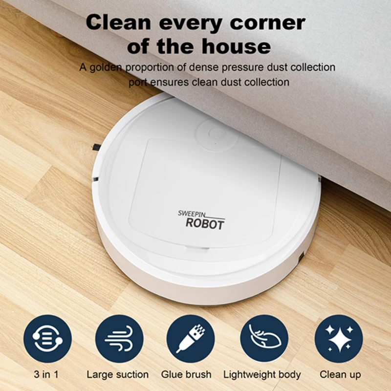 Robotic Vacuum Intelligent Low Noise Floor Sweeper Dust Catcher Carpet Cleaner