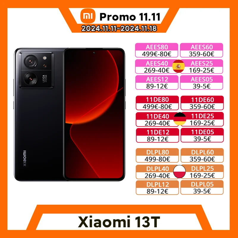 Global Version Xiaomi 13T MTK Dimensity 8200-Ultra IP68 WaterProof 50MP Leica Camera 144Hz AMOLED Displa 67W Fast Charge Handy