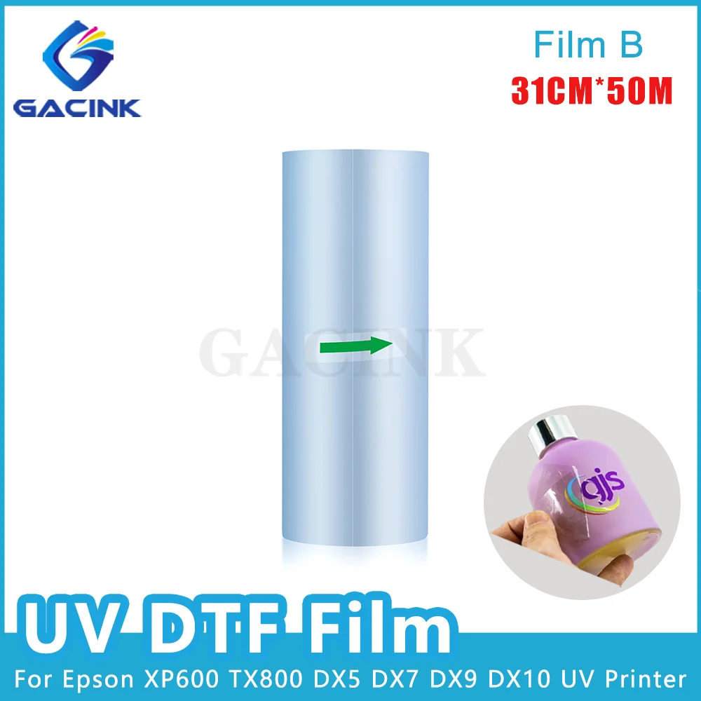

31CM*50M UV DTF Film B Film A For UV DTF Lamination Machine For XP600 1340 L1390 L1800 UV Printer UV DTF Stickers Use UV Varnish