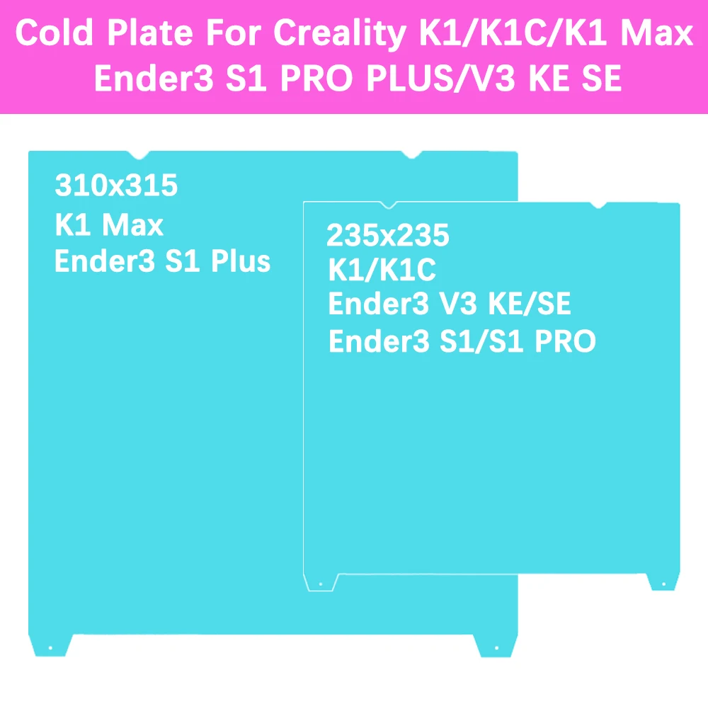 

Плита для холодной печати Glacier для Creality Ender 3 V3 KE/K1/K1C/K1 SE/K1 Max, рабочая поверхность для Ender3 S1 PRO/Ender3 V3 SE/CP-01