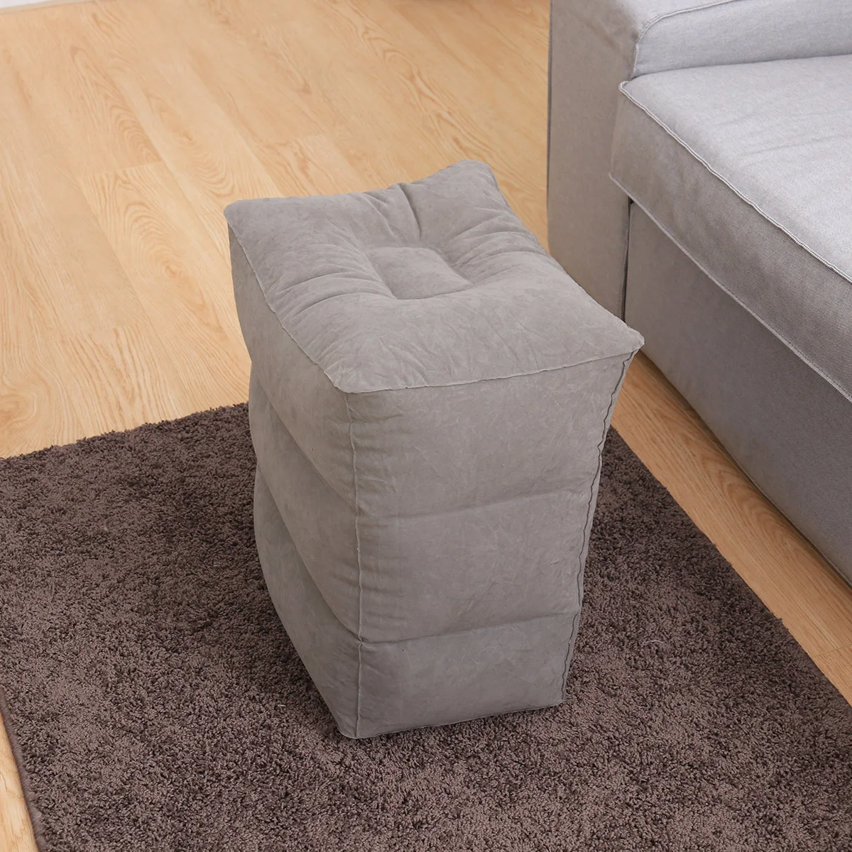

Inflatable Footrest Pillow Three Adjustable Heights Travel Foot Stool Leg Rest Cushion for Plane Train Grey Inflator Included