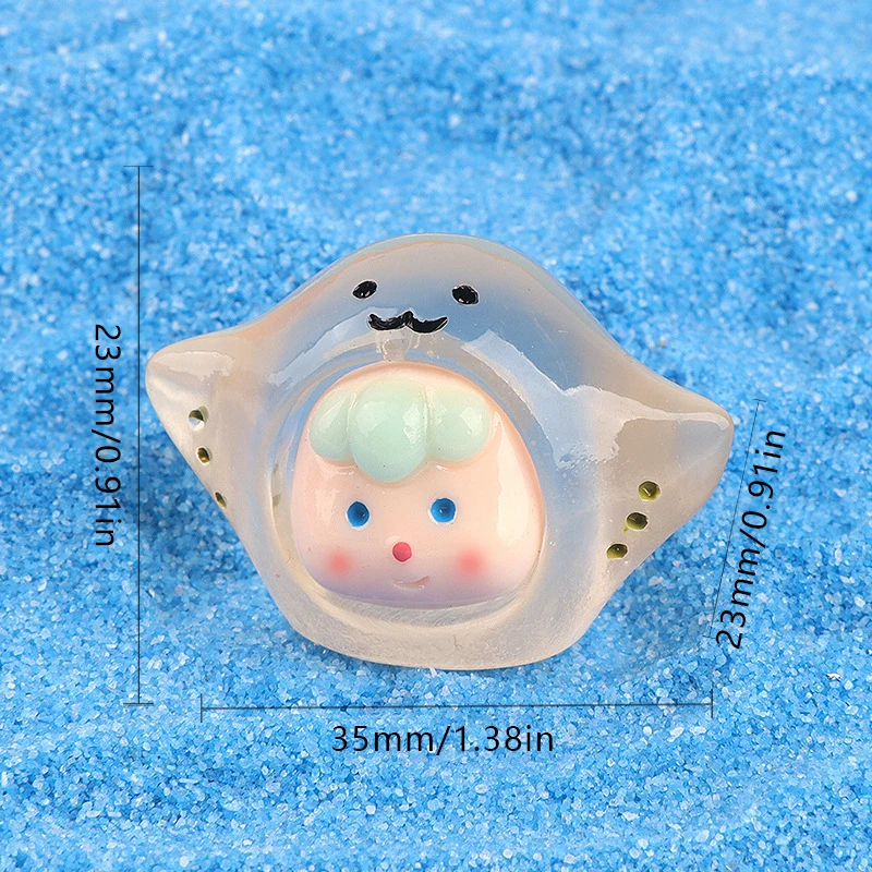 1 Stuk Lichtgevende Schattige Kleine Haai Mini Beeldjes Miniatuur Baby Zeehonden Micro Landschap Aquarium Diy Fee Tuin Decoratie