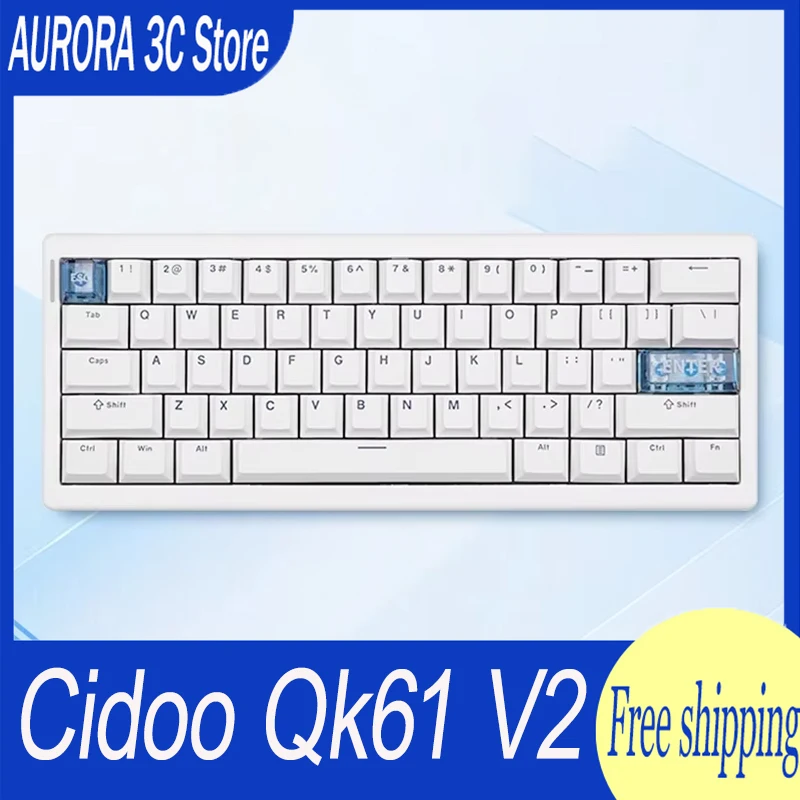 Cidoo Qk61 V2 Mechanical Keyboard Wireless Three Mode Gasket Customized Rgb Hot-Swap Support Via/Qmk Gamer Accessories For Gamer