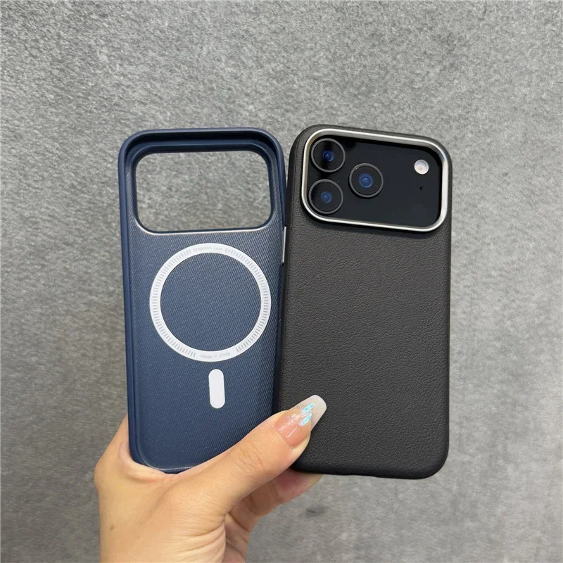 

Оригинальный кожаный чехол Businessines с магнитной зарядкой премиум-класса для IPhone 17Pro Max 17Air с крышкой кнопки камеры с интеллектуальным управлением AI