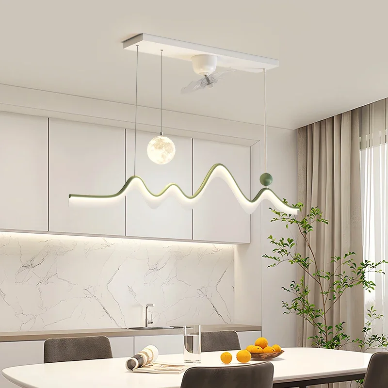 Keuken Eetkamer Swingende Plafond Ventilator Lamp Acryl Witte Moderne Led Plafondventilator Met Licht En Controle