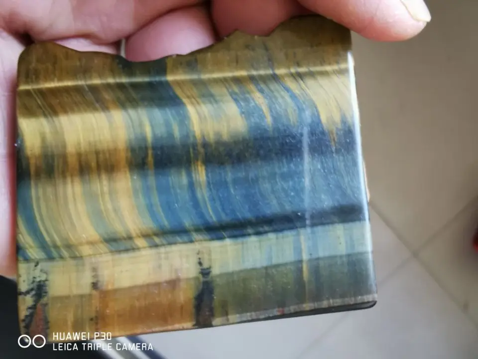 50-200g Natural Blue and Yellow Tiger's Eye Slice Rough Gemstone Raw Tiger Eye Stone Small Slab