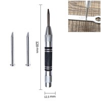 Brand New Center Punch Automatic Black+silver Carbon Steel+alloy Steel Dot Punch 1 Pc Adjustable Non Slip Grip